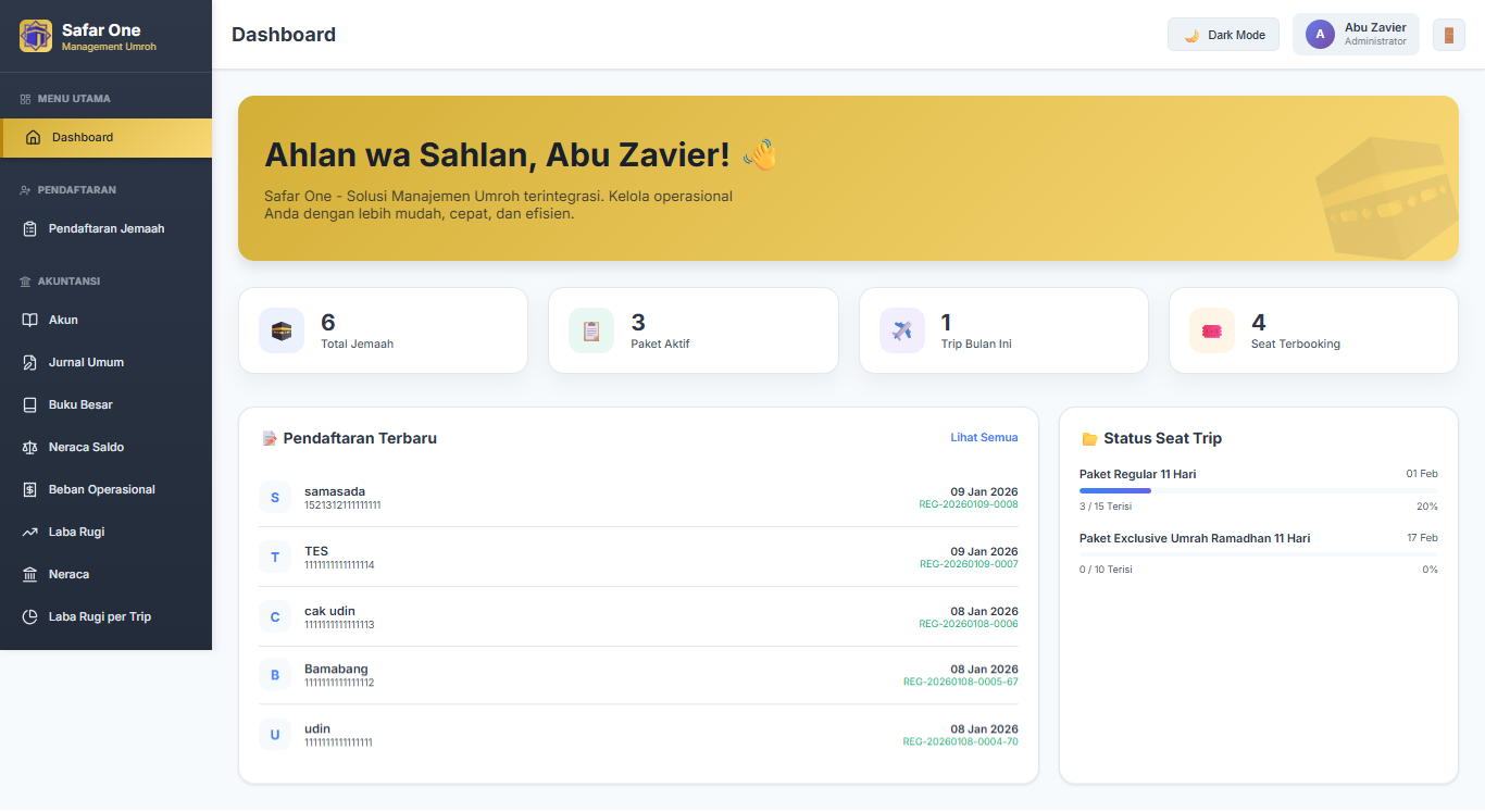 Aplikasi Travel Umrah Safar One